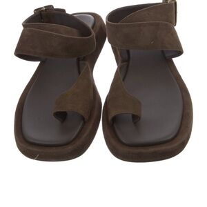 GIA RHW brown suede and gold Rosie sandal